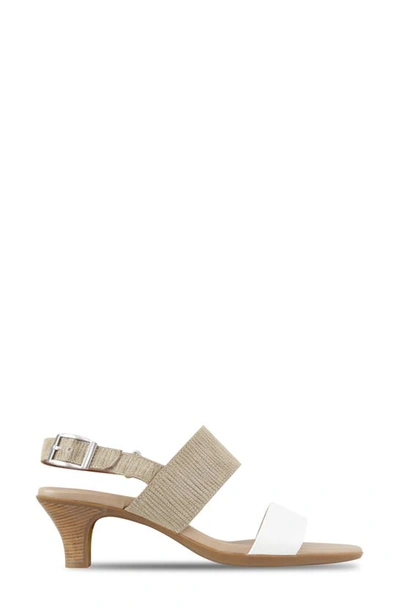 Shop Munro Livia Slingback Sandal In White/ Light Tan