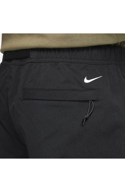 Shop Nike Acg Water Repellent Stretch Nylon Hiking Shorts In Black/ Anthracite/ White