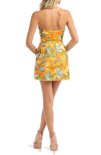 Shop Helsi Linda Sequin Strapless Minidress In Marigold