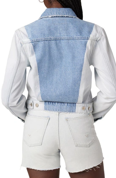Shop Hudson Jeans Gia Classic Trucker Denim Jacket In Extracted Triangle