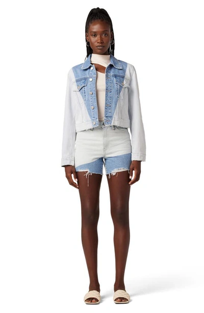 Shop Hudson Jeans Gia Classic Trucker Denim Jacket In Extracted Triangle