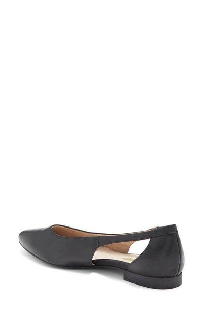 Shop Paul Green Tyra Pointed Toe Flat In Black Leather
