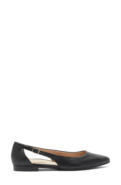 Shop Paul Green Tyra Pointed Toe Flat In Black Leather