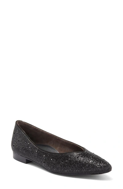 Shop Paul Green Topaz Pointed Toe Flat In Cristall Black