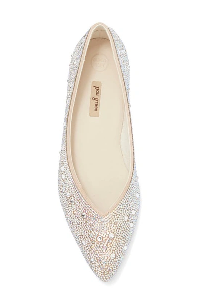 Shop Paul Green Topaz Pointed Toe Flat In Cristall Biscuit