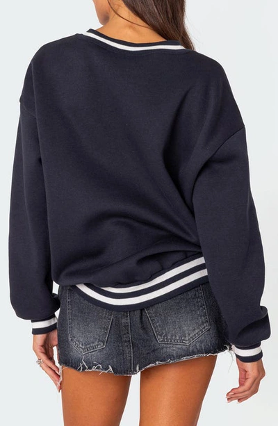 Edikted Caryn Oversize Sweatshirt In Navy