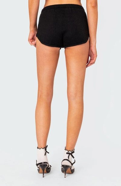 Edikted Comfort Club Micro Shorts In Black