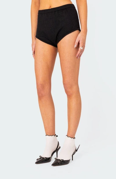 Edikted Comfort Club Micro Shorts In Black