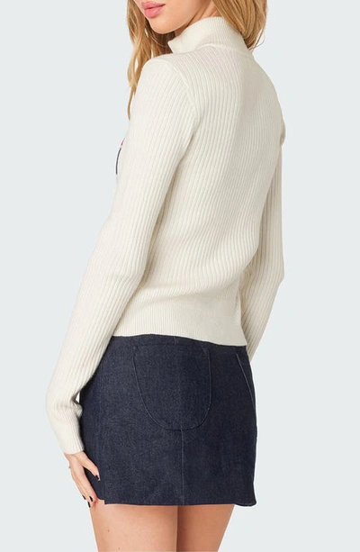 Edikted England Zip Cardigan In Cream