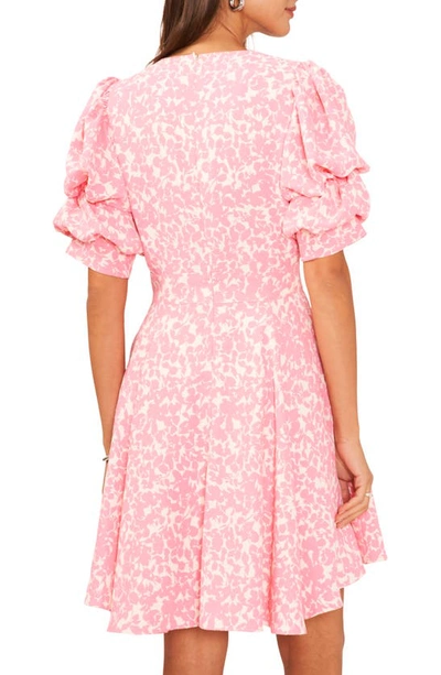 Shop 1.state Tiered Puff Sleeve Dress In Pink Glow