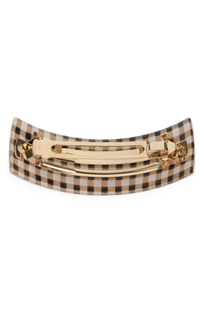 Shop France Luxe 'volume' Rectangle Barrette In Whiskey Check