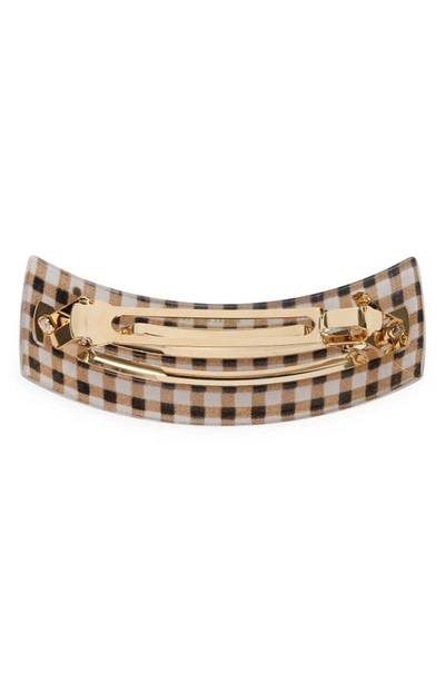 France Luxe Rectangle Volume Barrette In Whiskey Check