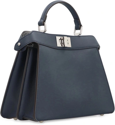 Shop Fendi Peekaboo Iseeu Leather Handbag In Blue