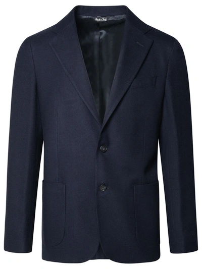 Brian Dales Blue Wool Blend Blazer In Blue