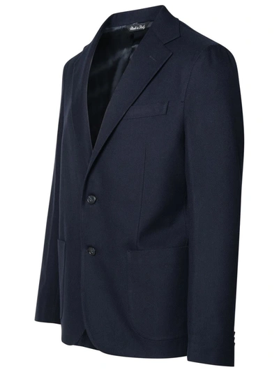 Brian Dales Blue Wool Blend Blazer In Blue
