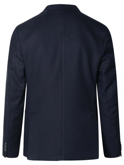 Brian Dales Blue Wool Blend Blazer In Blue