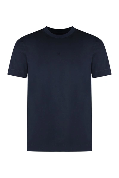 Shop Givenchy Cotton Crew-neck T-shirt In Blue