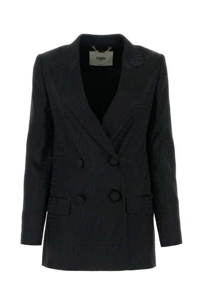 Shop Fendi Jackets And Vests In Black