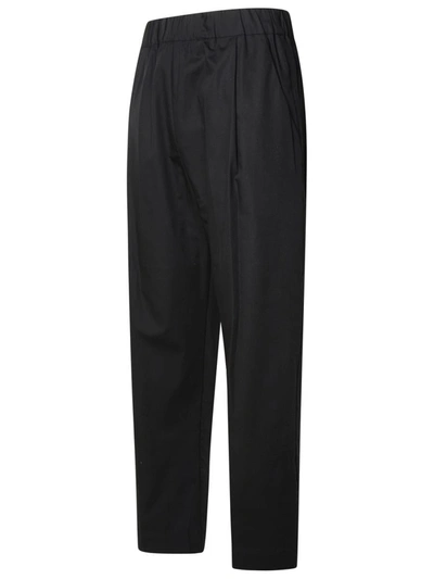 Shop Laneus Black Cotton Trousers