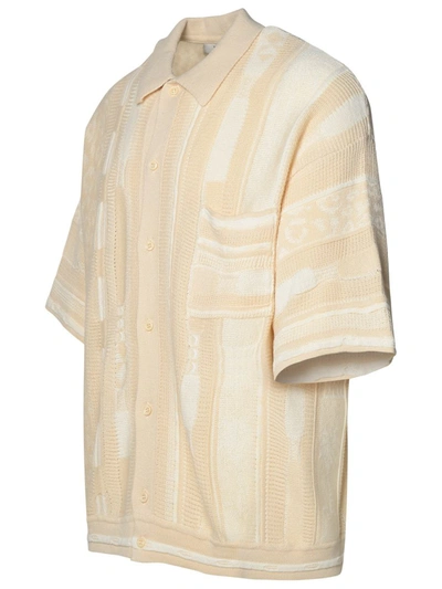 Shop Laneus Ivory Cotton Polo Shirt In Avorio