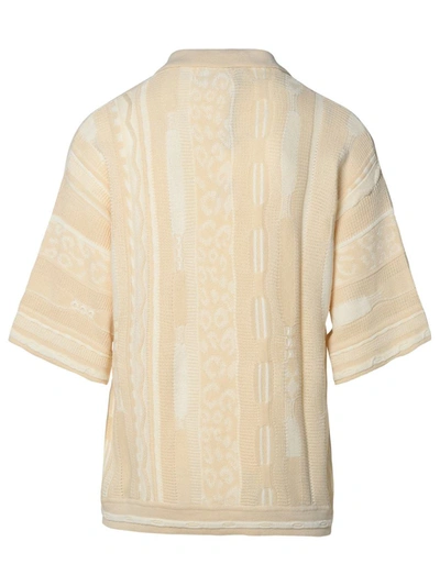Shop Laneus Ivory Cotton Polo Shirt In Avorio