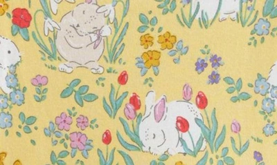 Shop Mini Boden Kids' Bunny Print Cotton Ballerina Dress In Spring Yellow Bunny