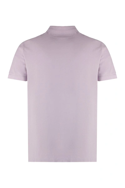 Shop Tom Ford Short Sleeve Cotton Polo Shirt In Lilac