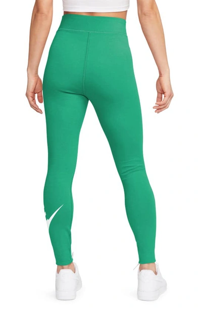 Shop Nike Sportswear Classics High Waist Graphic Leggings In Stadium Green/ White