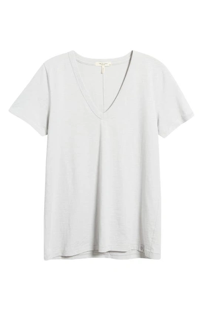 Shop Rag & Bone The Slub V-neck Organic Pima Cotton T-shirt In Grey
