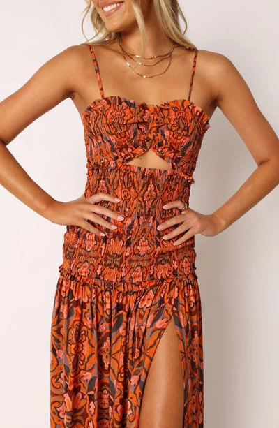 Petal And Pup Cecil Smocked Cutout Sundress In Harvest Moon