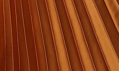 Petal And Pup Kleo One-shoulder Pleated Maxi Dress In Golden Ochre