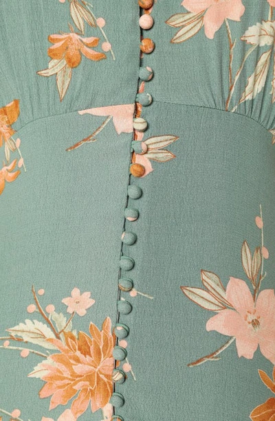 Petal And Pup Frampton Floral Short Sleeve Maxi Dress In Blue Floral