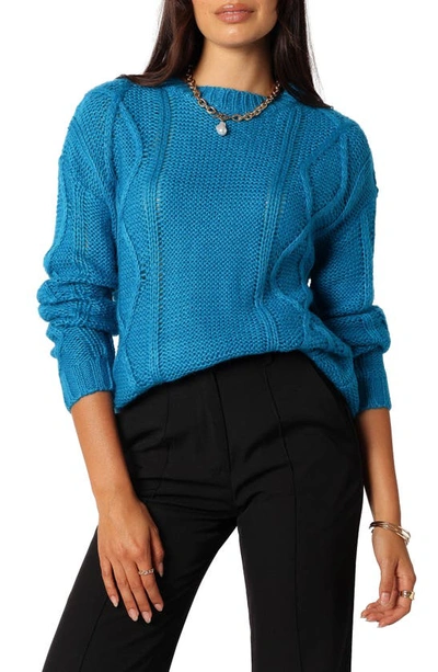 Shop Petal And Pup Petal & Pup Michaela Cable Stitch Sweater In Royal Blue