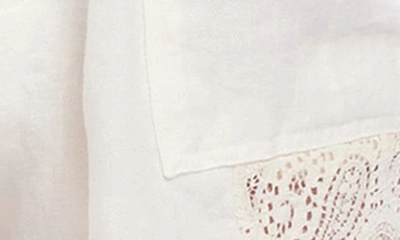 Shop Fifteen Twenty Alana Lace Panel Linen Shorts In White