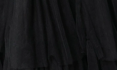 Petal And Pup Petal & Pup Frances Halter Neck Tiered Tulle Gown In Black