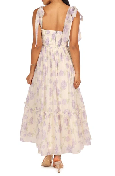 Petal And Pup Floret Bow Strap Midi Sundress In Lavender