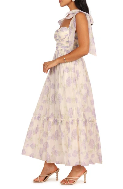Petal And Pup Floret Bow Strap Midi Sundress In Lavender