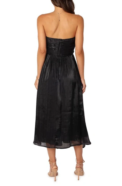 Petal And Pup Mila Strapless Bow Cutout Midi Dress In Black