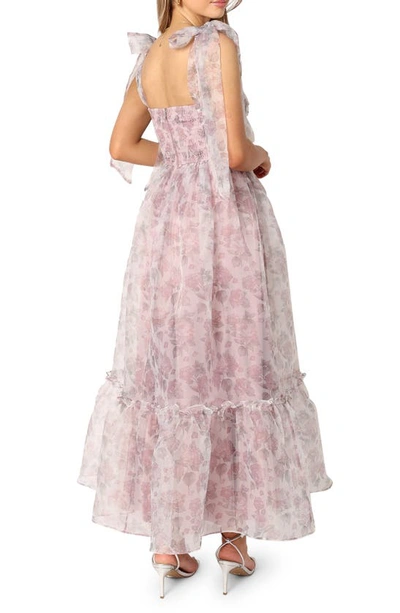 Petal And Pup Floret Bow Strap Midi Sundress In Dark Purple