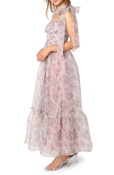 Petal And Pup Floret Bow Strap Midi Sundress In Dark Purple