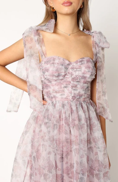 Petal And Pup Floret Bow Strap Midi Sundress In Dark Purple