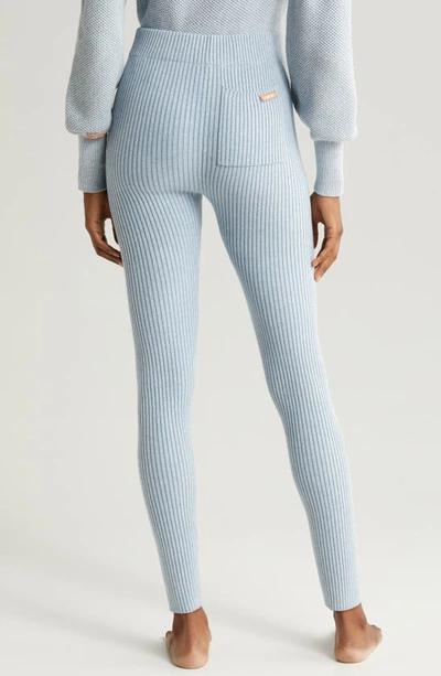 Lunya Rib Cozy Organic Cotton Blend Leggings In Lento Blue Marl.