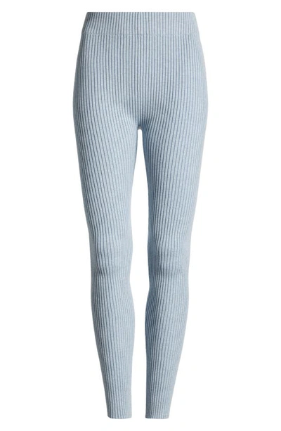 Lunya Rib Cozy Organic Cotton Blend Leggings In Lento Blue Marl.