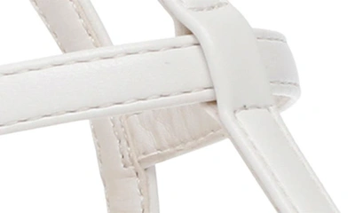 Shop Anne Klein Sandy Cage Wedge Sandal In White Smooth