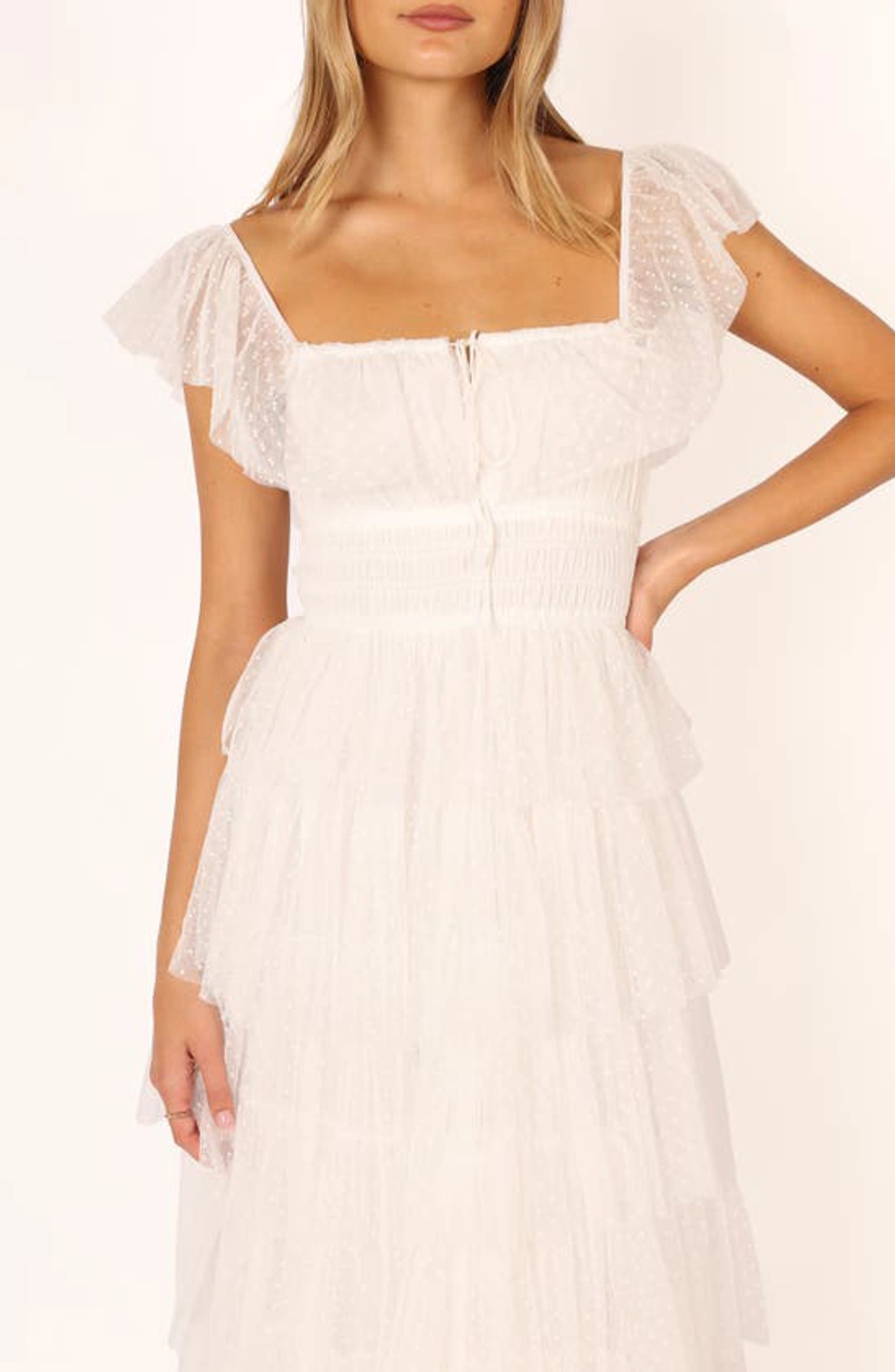 belle swiss dot tulle tiered maxi dress Petal & Pup Women's Belle Maxi Dress