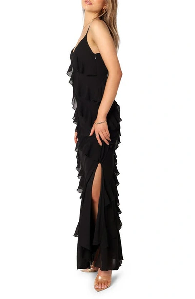 Petal And Pup Petal & Pup Ciao Ruffle Chiffon Gown In Black