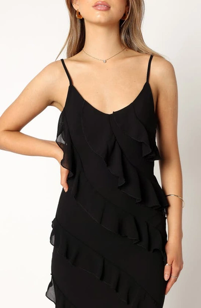 Petal And Pup Petal & Pup Ciao Ruffle Chiffon Gown In Black
