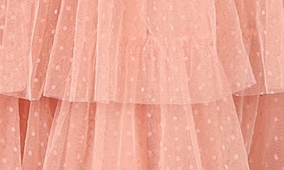 Petal And Pup Belle Swiss Dot Tulle Tiered Maxi Dress In Blush