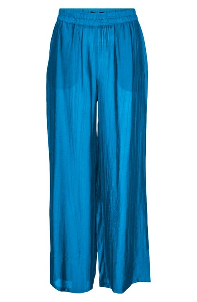 Shop Vero Moda Gaja Print Wide Leg Pants In Ibiza Blue