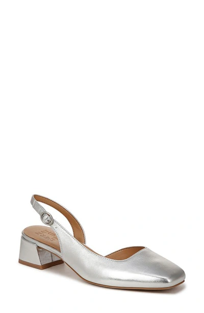 Shop Naturalizer Jayla Half D'orsay Slingback Pump In Silver Leather